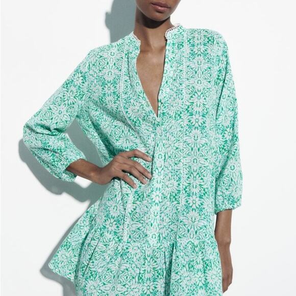 ZARA PRINTED MINI DRESS - Picture 3 of 8